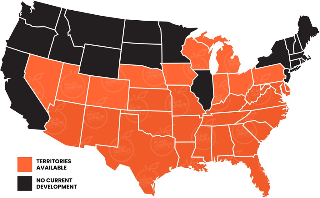 Peach Cobbler Franchise Locations Map
